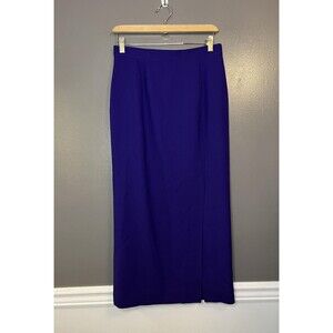 JH Collectibles Skirt Womens Purple Wool Lined Maxi Front Slit Made in USA